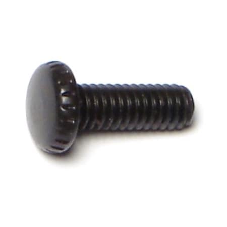 Midwest Fastener Thumb Screw, #8-32 Thread Size, Knurled, Black Oxide Steel, 1/2 in Lg, 25 PK 76147